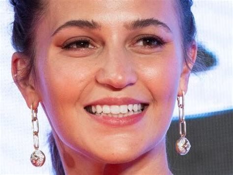 Alicia Vikander Stuns in Plunging Dress with Thigh High Slit, with ...